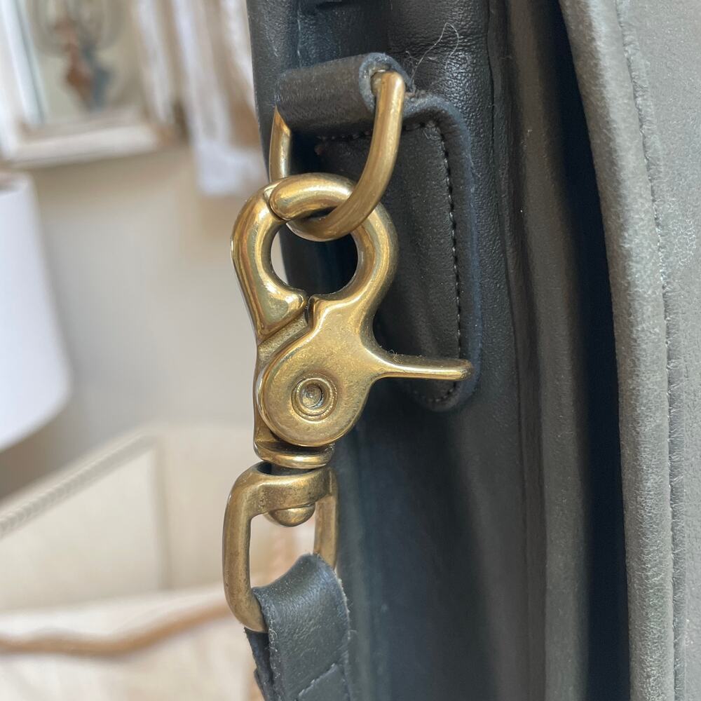 Vintage Coach Station Bag Dark Green Leather USA | Bottle, Forest Rare - Picture 6 of 10